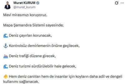 Bakan Kurum'dan 'Mapa Şamandıra Sistemi' paylaşımı