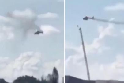 14 kişinin hayatını kaybettiği helikopter kazası kamerada