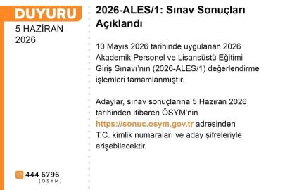 ALES sonuçları açıklandı