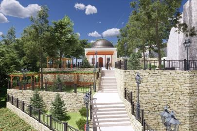 Atay Uslu, Vahib-i Ümmi Türbesi'ndeki restorasyon çalışmalarını inceledi