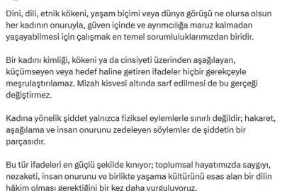Bakan Göktaş: Kadını küçümseyen ifadeler hiçbir gerekçeyle meşrulaştırılamaz