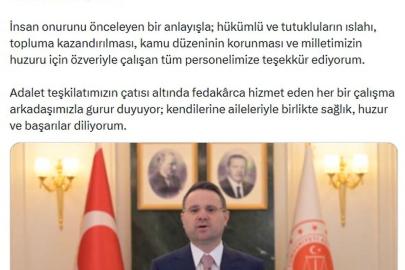 Bakan Gürlek'ten 'Ceza İnfaz Personeli Günü' mesajı