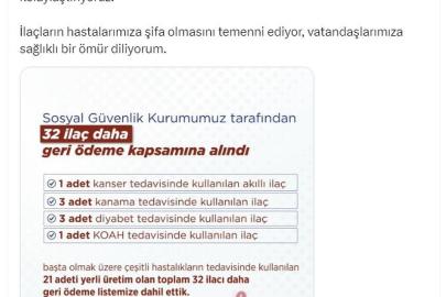 Bakan Işıkhan: 32 ilacı geri ödeme listesine aldık