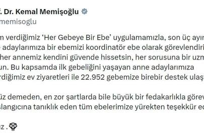 Bakan Memişoğlu: 22 bin 952 gebemize birebir destek ulaştırdık