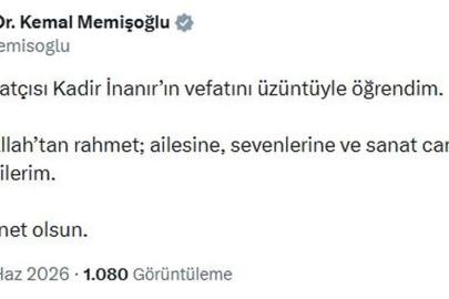 Bakan Memişoğlu'ndan Kadir İnanır için başsağlığı mesajı