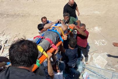 Bodrum'da inşaat boşluğuna düşen işçi kurtarıldı