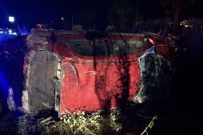Bolu'da takla atan otomobildeki 2 kişi yaralandı