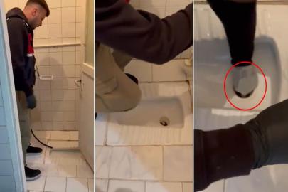 Çapkanlar operasyonundan çarpıcı görüntü! Uyuşturucu tuvalete atmışlar