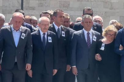 Cenazeye damga vuran görüntü: Kılıçdaroğlu, İnce, Başarır ve Özel aynı karede