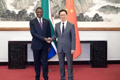 Çin Cumhurbaşkanı Yardımcısı, Güney Afrika Devlet Başkanı Yardımcısı ile Görüştü