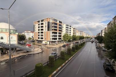 Çorum'da sağanağın ardından gökkuşağı oluştu