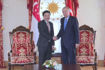 Cumhurbaşkanı Erdoğan, Singapur Başbakanı Wong'u Dolmabahçe'de Kabul Etti