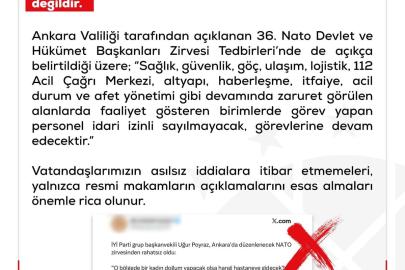 DMM: 'Ankara'da NATO Zirvesi süresince sağlık görevlilerinin idari izinli olacağına' dair iddialar doğru değildir