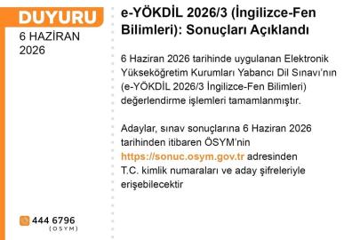 e-YÖKDİL 2026/3 sonuçları açıklandı