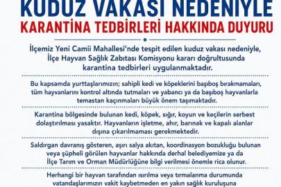 Edremit'te kuduz vakası sonrası karantina uygulaması başladı