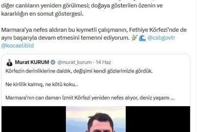 Emine Erdoğan'dan İzmit Körfezi dip çamuru temizliğine tebrik