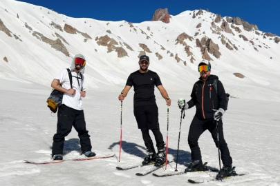 Erciyes'te haziran ayında kayak keyfi