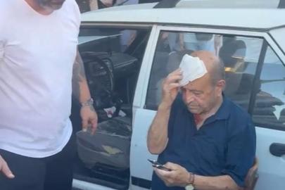 Fatih'te iş yerine giren otomobilin sürücüsü yaralandı