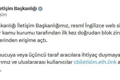 İletişim Başkanlığı'nın İngilizce web sitesi, blok zincir altyapısına taşındı
