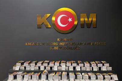 Kırşehir'de 10 bin dolu makaron ele geçirildi
