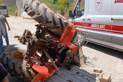 Konya'da devrilen traktörün sürücüsü öldü