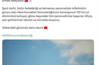 MSB, Hava Kuvvetleri Komutanlığı'nın 115. yıl dönümü için video klip paylaştı