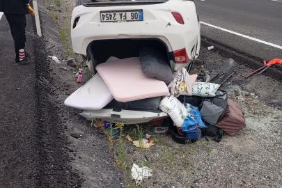 Nevşehir'de otomobil takla atıp refüje devrildi: 4 yaralı