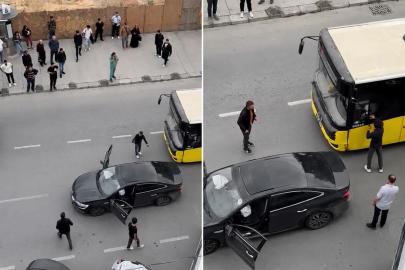 Önce başka otomobile sonra otobüse çarptı, aracının aldığı hasarı görünce sinirlerine hakim olamadı