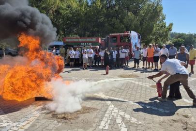 Sarıgerme Plajı'nda yangın tatbikatı
