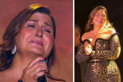 Sibel Can, sahnede Ahmet Kaya'nın şarkısını söylerken gözyaşlarına boğuldu