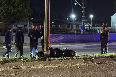 Sivas'ta aydınlatma direğine çarpan motosikletteki 2 kişi ağır yaralandı