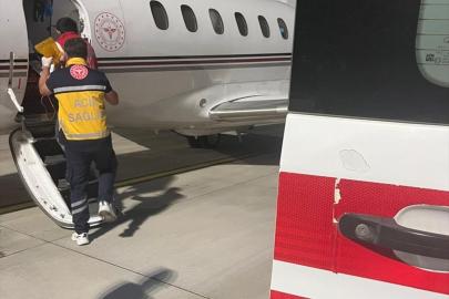 Tokat'ta ambulans uçak 9 günlük bebek için havalandı