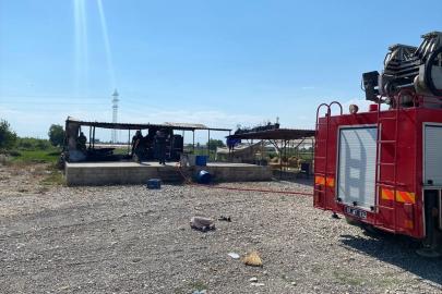 (Yerel)Serik'te çıkan yangında baraka kullanılamaz hale geldi