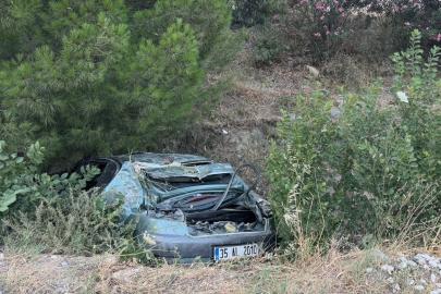 Aydın'da şarampole devrilen otomobildeki 3 kişi yaralandı