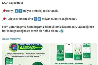 Bakan Kurum: Şişeni DOA'ya at, 1 TL kazan