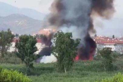 Balıkesir'de sazlık alanda çıkan yangın söndürüldü