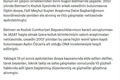 Batman'da 19 yıl sonra aydınlatılan dosya kapsamında 10 şüpheli gözaltına alındı