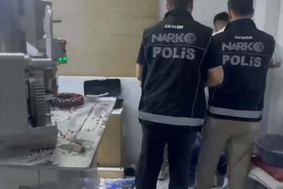 İzmir'de uyuşturucu imalathanesine dönüştürülen depoya operasyon