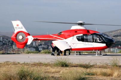 Nallıhan'da hava ambulansı kalp krizi geçiren hasta için havalandı