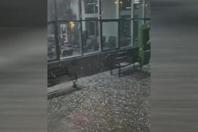 Yozgat’ta dolu yağışı! Yerler beyaza büründü